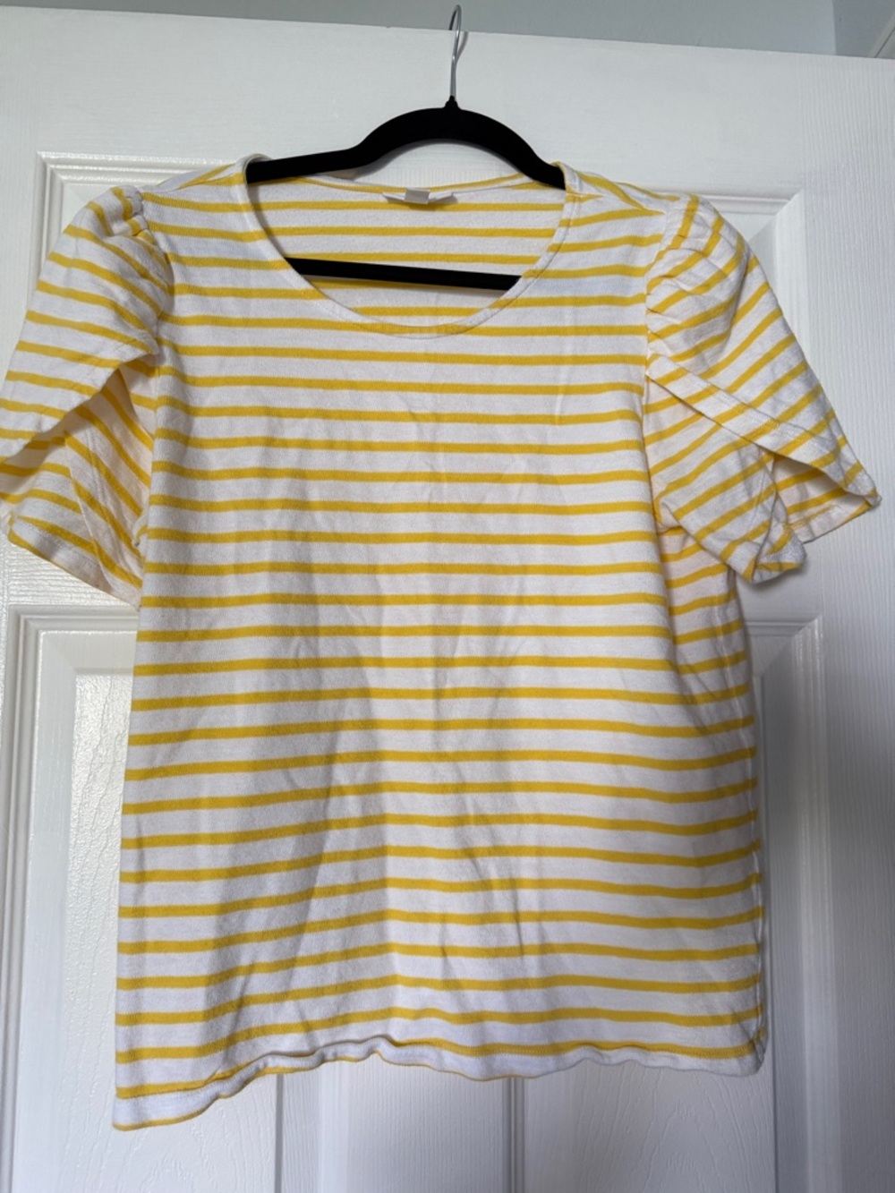 Women’s Yellow Stripe Short Sleeve Top
